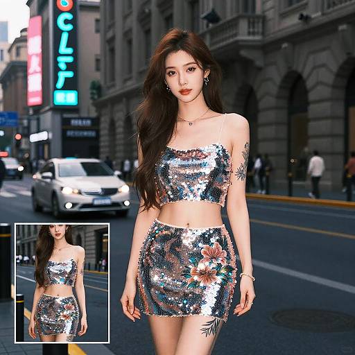 Neon Shanghai Hanfu Street Portrait