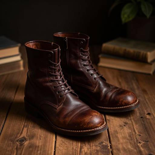 Vintage Worn Leather Boots Scene