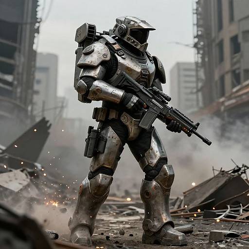 MK1 Armored Exosuit Soldier Patrol