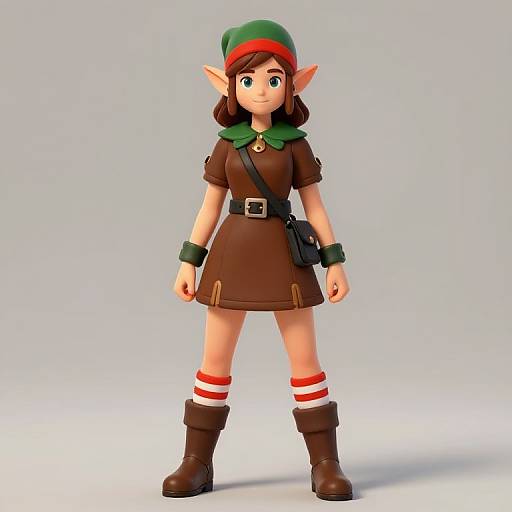 Female Elf in Festive Outfit