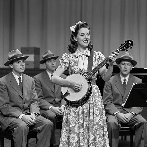 1940s Band Performance in Black and White