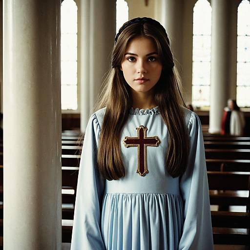 Realistic Church Girl Costume Portrait