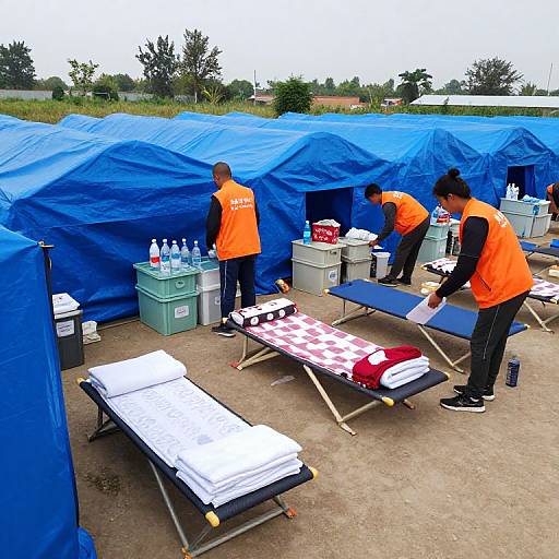 Temporary Shelter with Aid Distribution