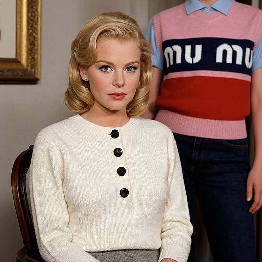 Elegant Vintage Blonde Woman Portrait