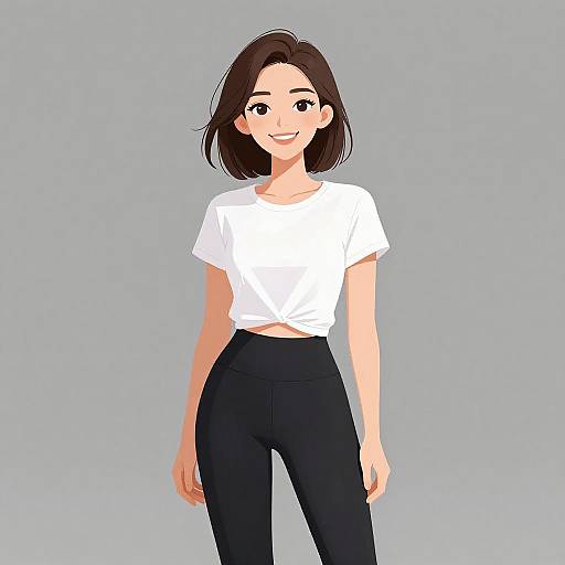 Smiling Woman in Casual Outfit