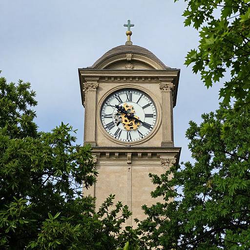 Ancient Clock Tower and Nature