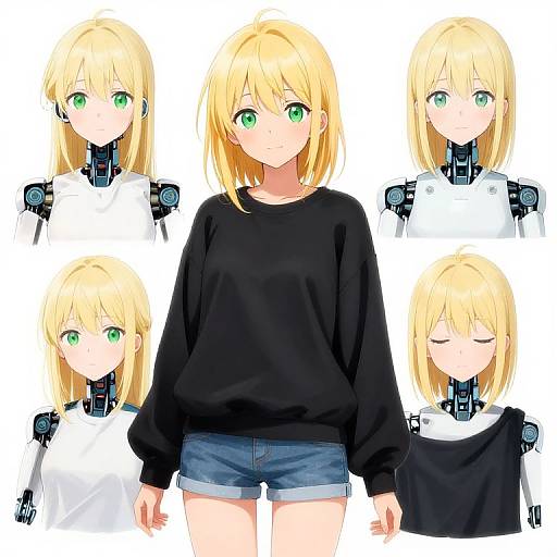 Anime Humanoid Robot Girl Emotions