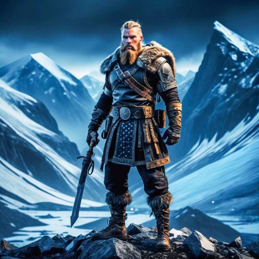 Viking Warrior in Tactical Gear at Night Viking Warrior in Tactical Gear at Night