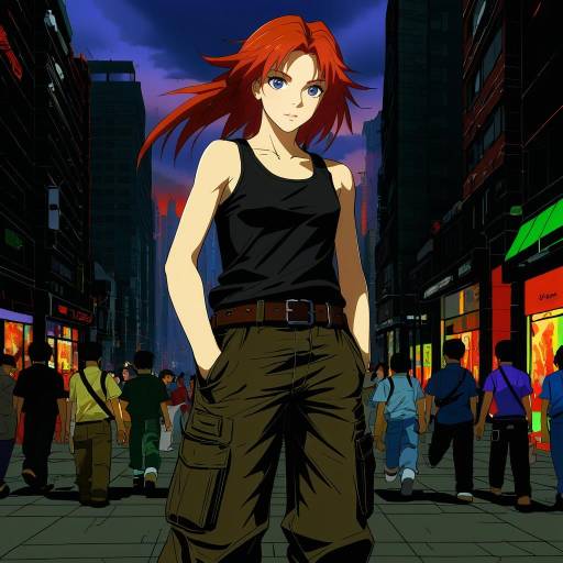 Determined Girl in Twilight City