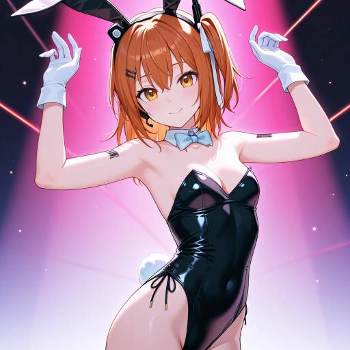 Flirty Cyber Bunny in Moonlight