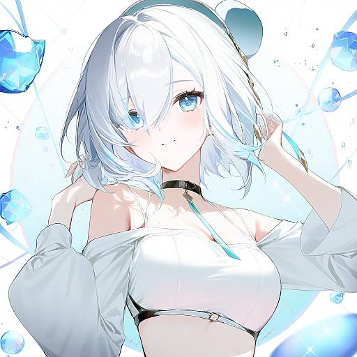 Illustration of Ars almal, nijisanji in the style of Kkopoli