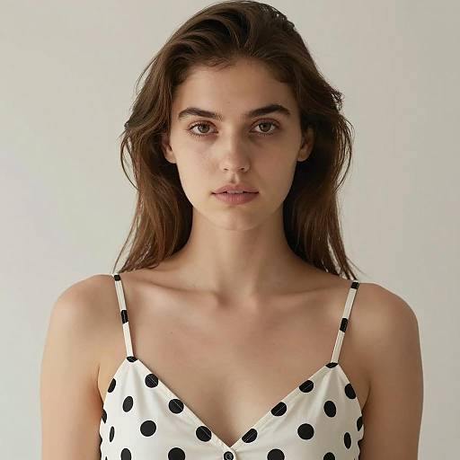 Young Woman in Polka Dot Dress