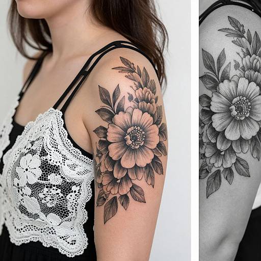 Portrait with Detailed Floral Tattoo
