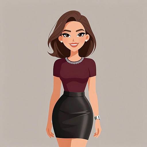 Smiling Woman in Chic Outfit