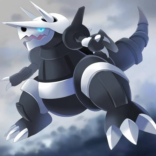 Illustration of Aggron, pokemon in the style of E.o.