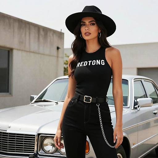 Confident Woman by Vintage Silver Car