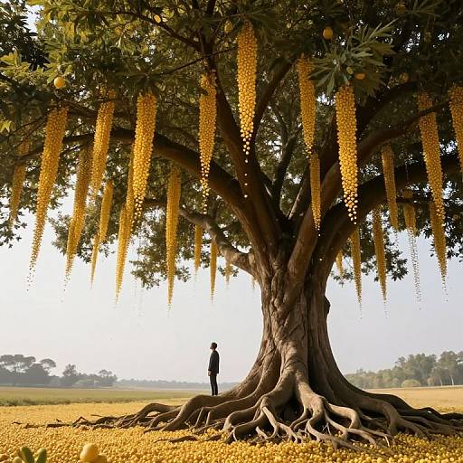 Surreal Tree with Gravity-Defying Roots