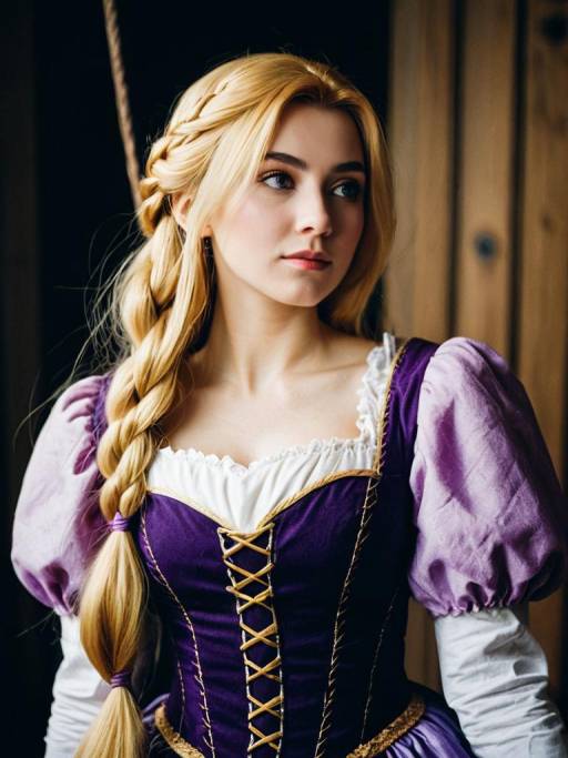 Woman in Rapunzel Costume