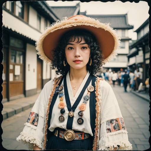 Woman in Layered Kimono and Eras Tour Outfit