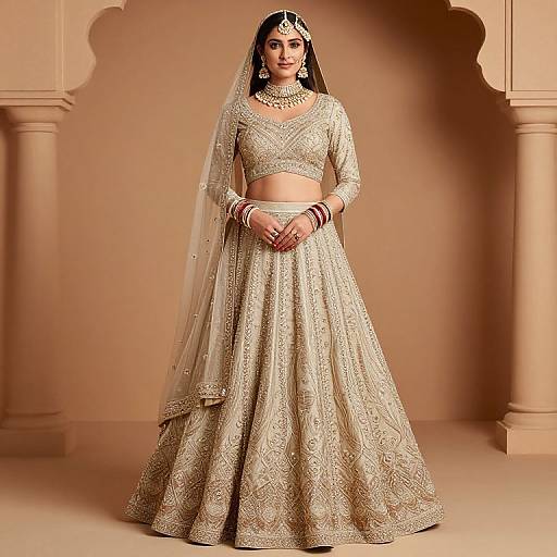 Shiny Modest Indian Wedding Gown