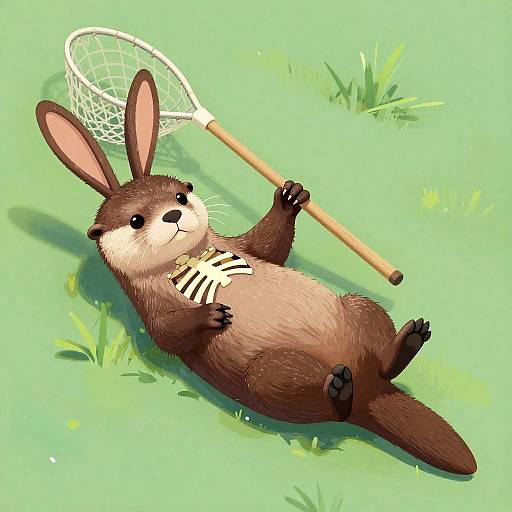 Anthropomorphic Otter with Rabbit Ears