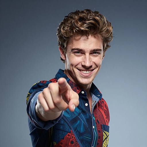 Intense Smile of a Young Man