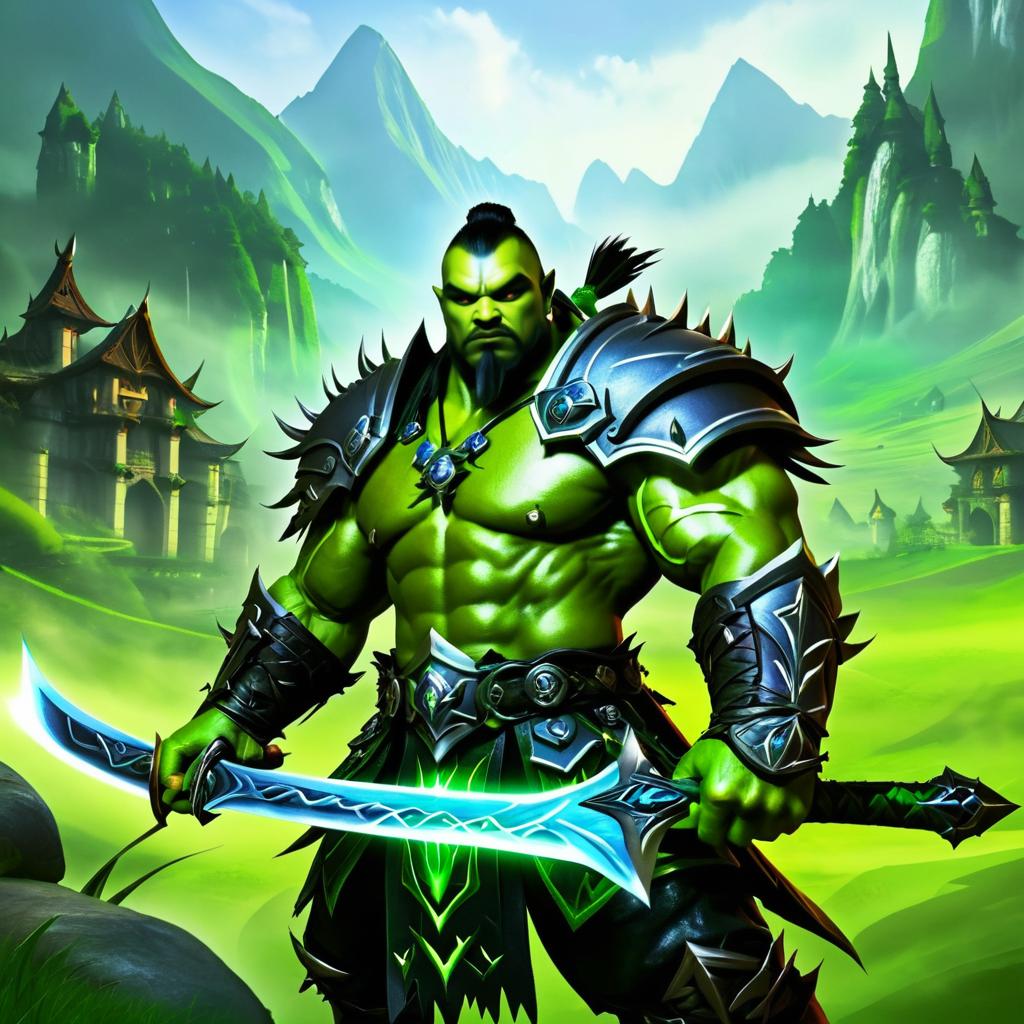 Epic Orc Blade Master in Misty Valley