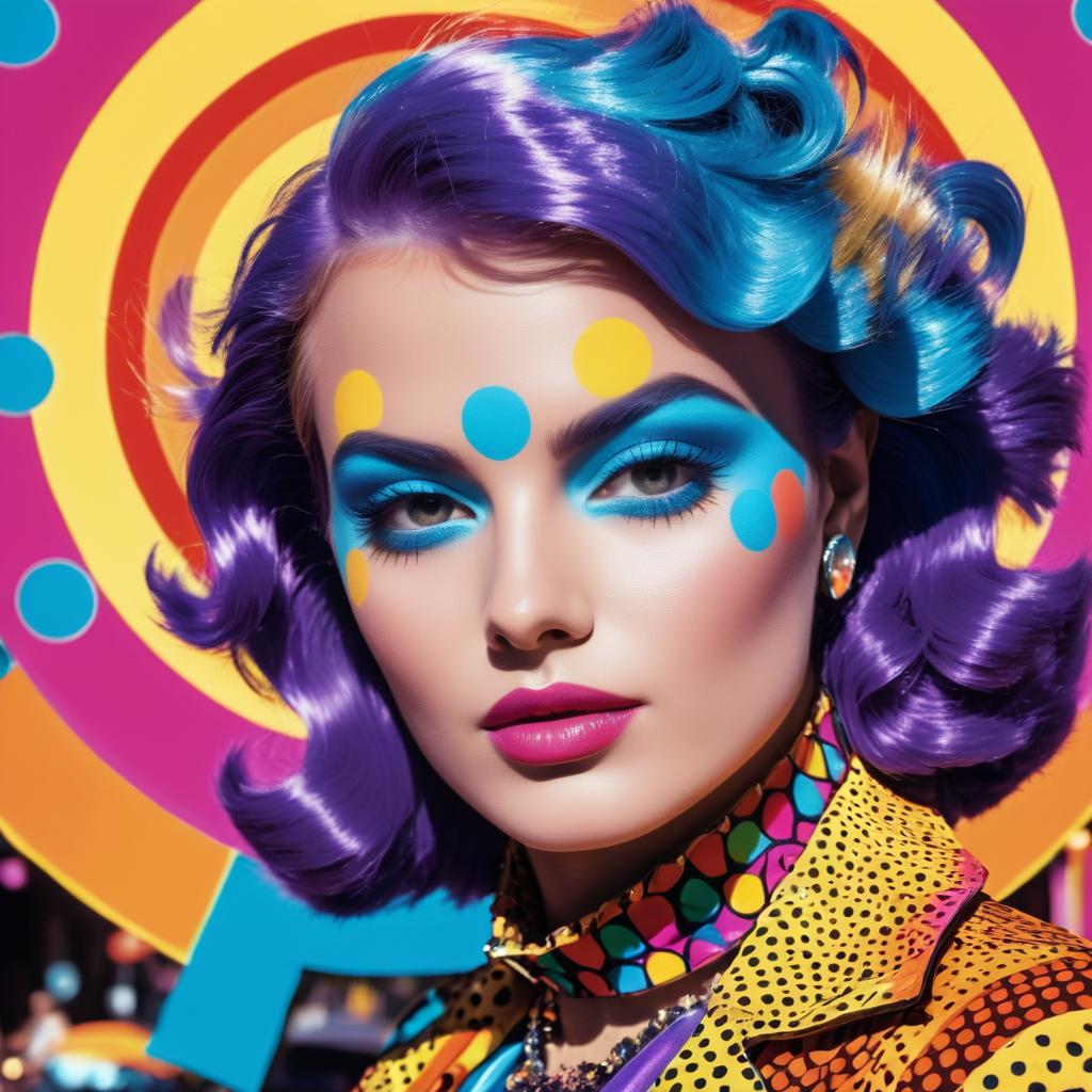 Vibrant Pop Art Circus Makeup Photography