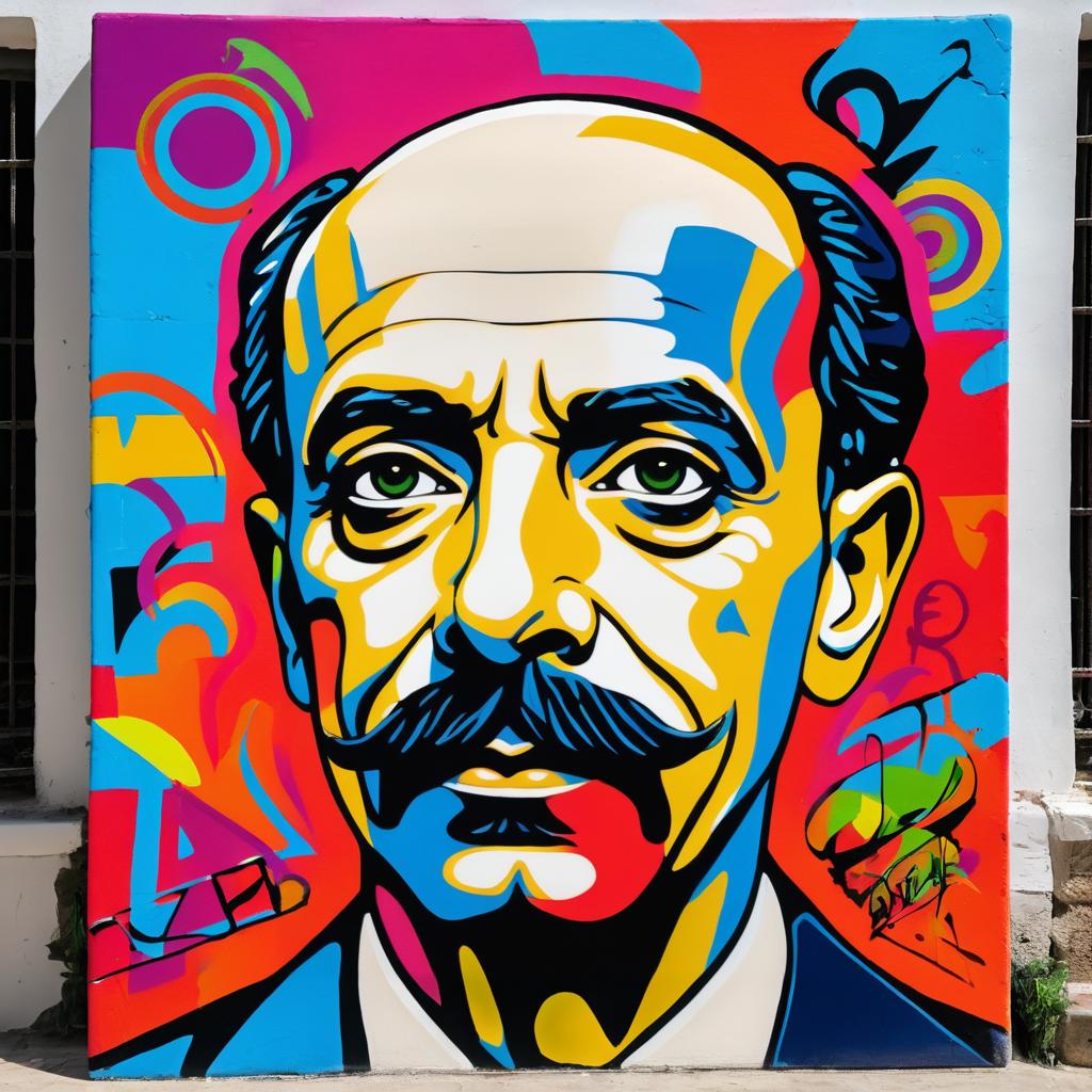 Vibrant Graffiti Portrait of José Martí