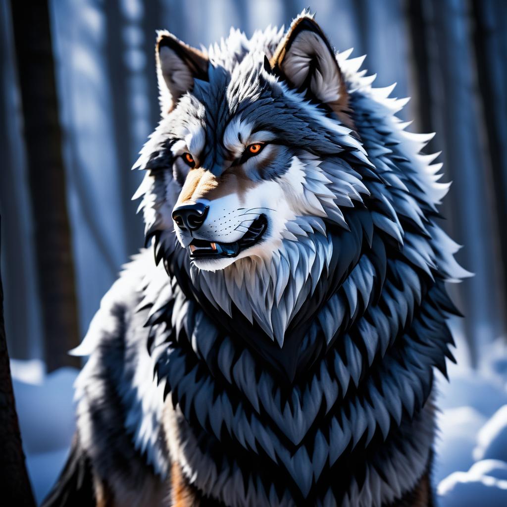 Cinematic Fierce Wolf Artwork