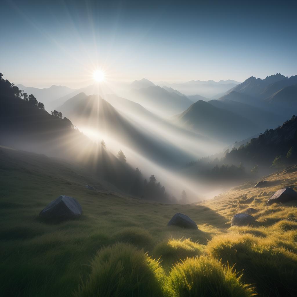 Mysterious Misty Mountain Landscape Photograph