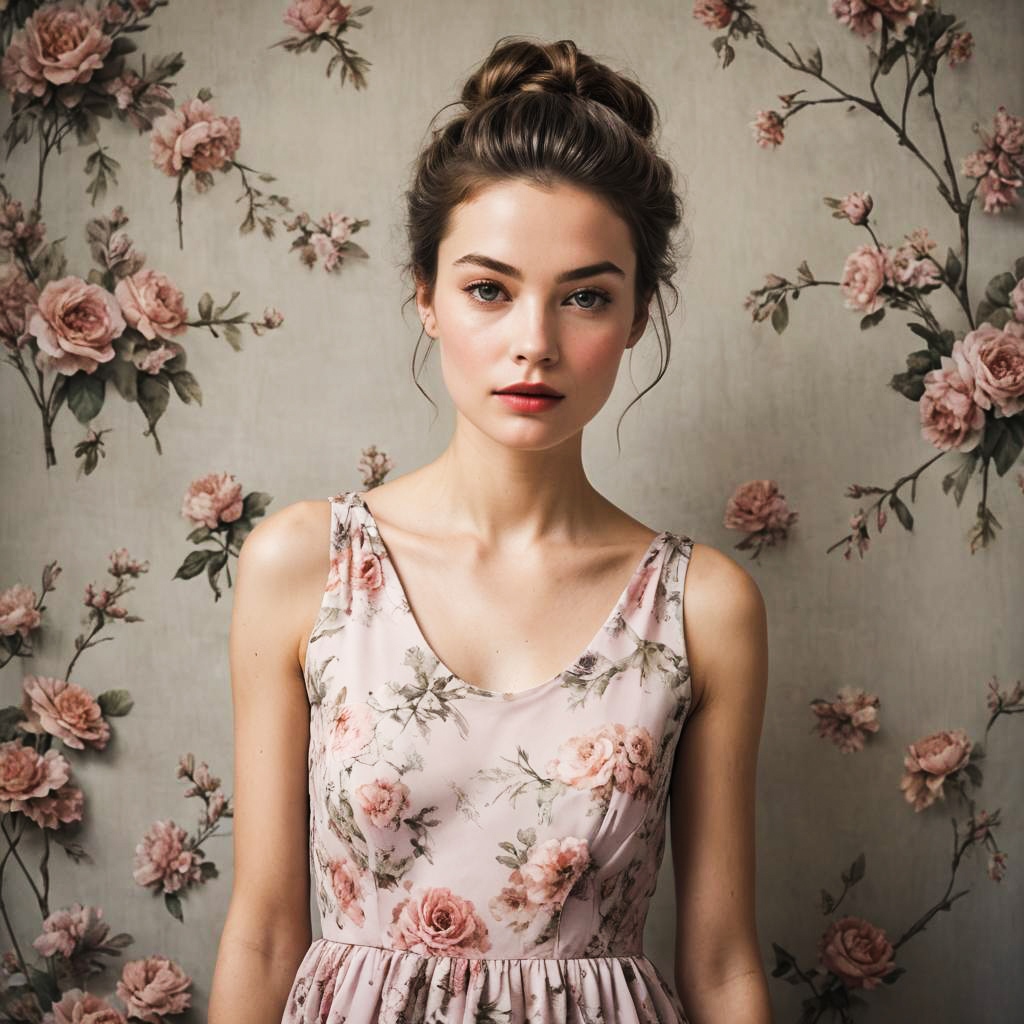 Vintage Floral Photoshoot with Shy Girl