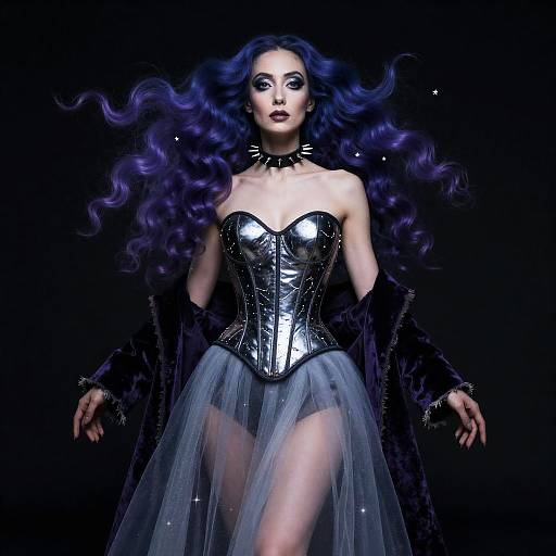 Surreal Cosmic Opera with Indigo Hair