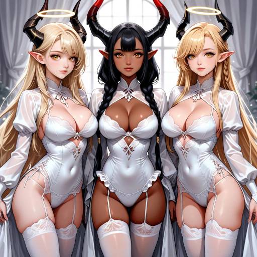 Dark Skinned Characters in Stylish Costumes
