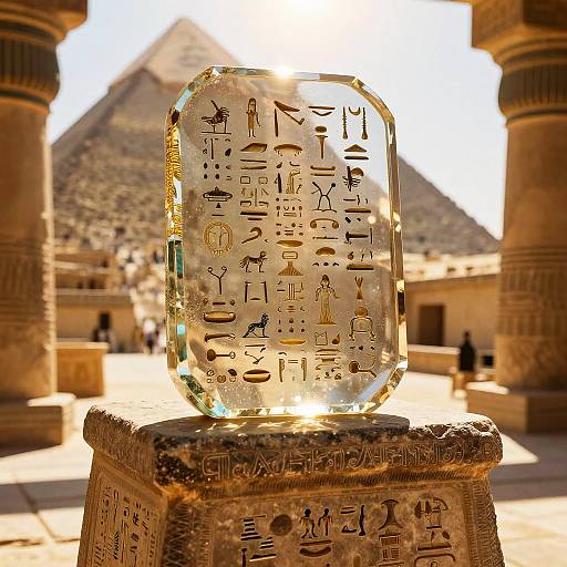 Crystal Tablet with Hieroglyphics