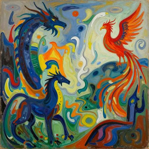 Abstract Mythical Landscape in Motion