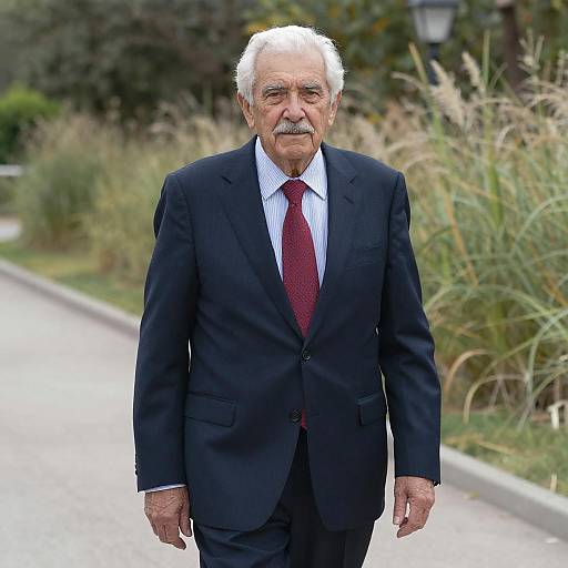 Elderly Man in Formal Attire Outdoors