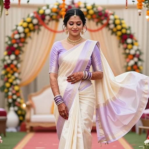 Vibrant Bride in Pastel Silk Saree