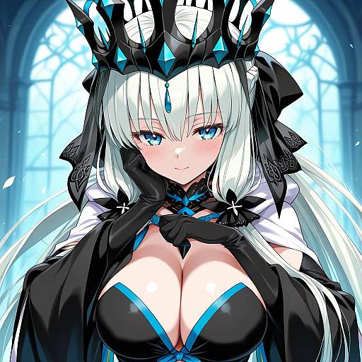 Illustration of Morgan le fay (queen of winter) (fate), fate/grand order in the style of Kugimiya atsuki