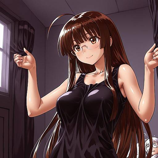 Illustration of Hasegawa chisame, mahou sensei negima! in the style of Haraya manawari