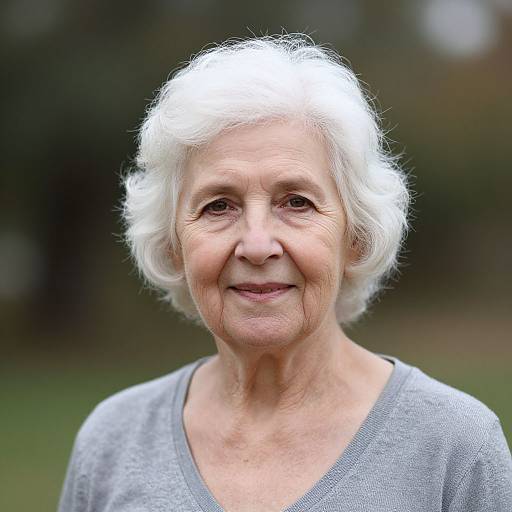 Realistic Portrait of Smiling Elderly Woman
