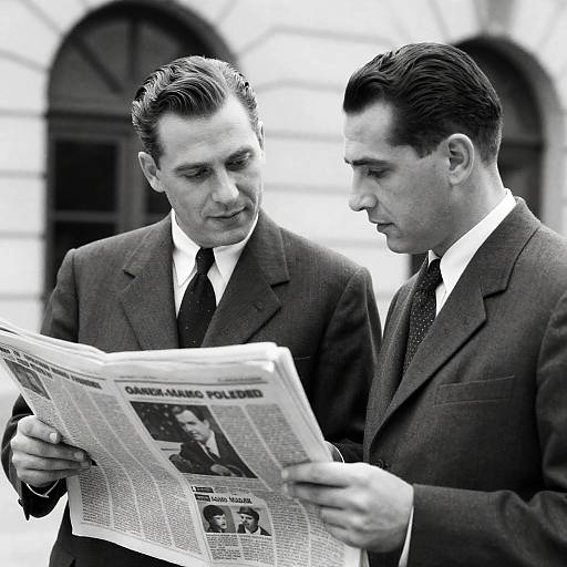 Classic Black-and-White Photograph of Two Men