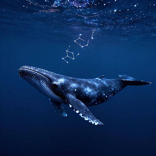Starlit Whale Gliding Gracefully