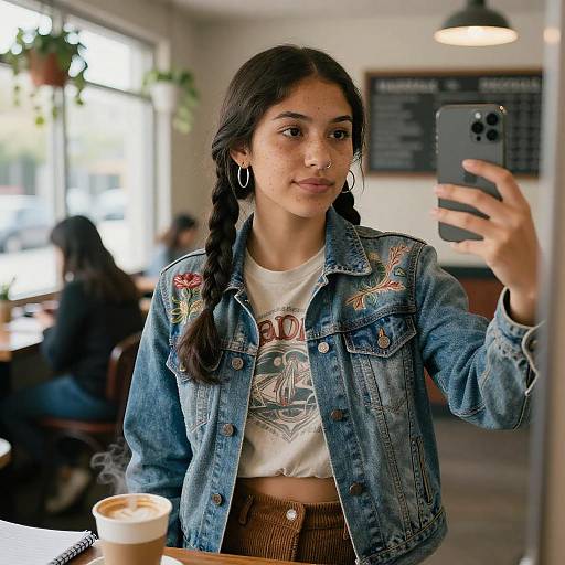 Sunlit College Coffee Shop Selfie