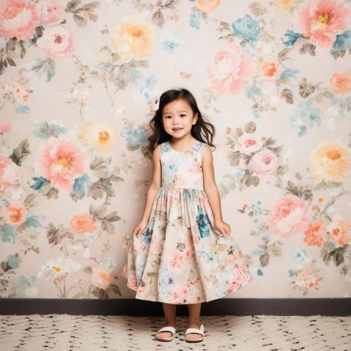Little Girl in Floral Dress