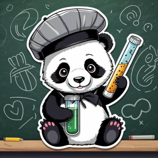 Kawaii Panda Scientist Sticker