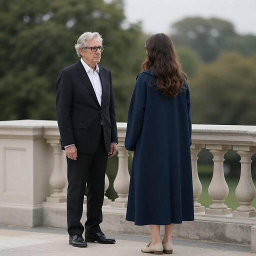 Elegant Portrait on a Stone Balcony