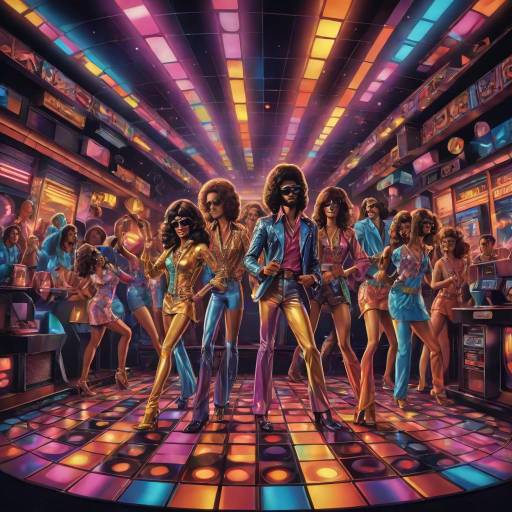 Lively 1970s Disco Art Album Cover