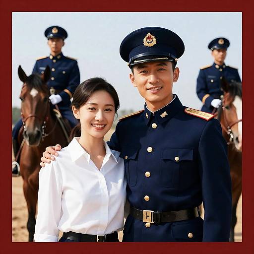 Vibrant Military Romance Movie Poster