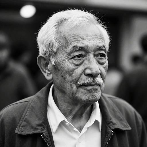 Elegant Elderly Man in Black-and-White